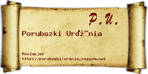 Porubszki Uránia névjegykártya